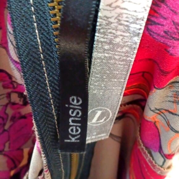 Kensie Women Floral Cap Sleeve Scoop Neck Top Sz L - Picture 7 of 9